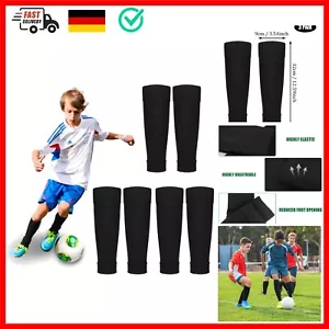3 Paar Kinder Fußball Stutzen, Schwarz Atmungsaktiv Schienbeinschoner Socken,... - Bild 1 von 8