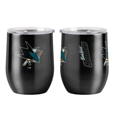 San Jose Sharks 16oz Curved Ultra Travel Tumbler [NEW] NHL Cup Mug Coffee Cover