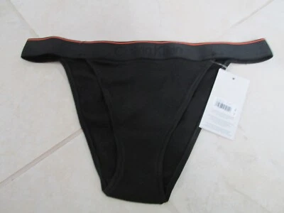 NUEVO Bikini Ropa Interior Calvin Klein Corte Alto Para Mujer XL Negro 40112WA Algodón Acanalado Foto 1 de 4