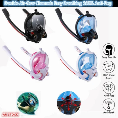Kids/Adults Anti Fog Large 180° View Snorkel Mask Full Face Swimming Underwater - image 1 of 4