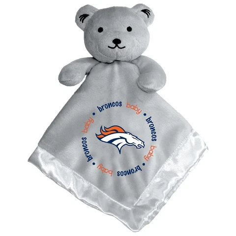 Denver Broncos Gray Baby Security Bear Blanket, NFL Licensed Cover