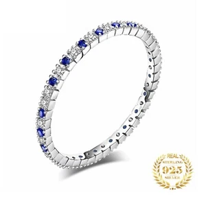 Bague - Spinelle - 0,1ct (1mmXmm) x 45 - Argent Sterling 925/1000 -(taille 9/59) - Foto 1 di 3