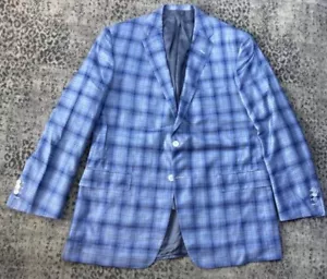 Holland & Sherry Seville Row Bespoke Plaid Men’s Blazer Jacket Sport Coat SZ 44R - Picture 1 of 24