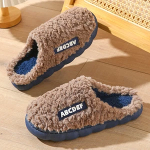 New Letter Home Slippers Autumn And Winter Indoor Non-slip Thick-soled Fur Slipp - Picture 1 of 10