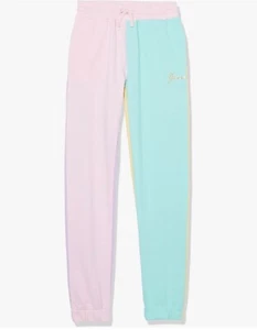 Authentic Original GUESS Girls' French Terry Colorblock Sweatpants Pants Bottoms - Picture 1 of 13