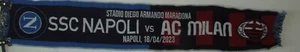 SCIARPA SCARF CALCIO BUFANDA SCHAL ULTRAS NAPOLI VS MILAN (173) - Foto 1 di 1