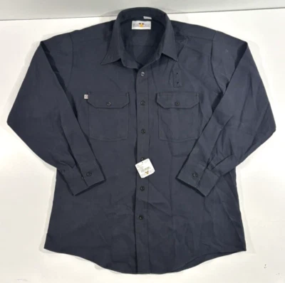 FLYING CROSS MENS L/S BUTTON FRONT FIRE RESISTANT SHIRT 8220 LAPD NAVY LARGE REG - Image 1 of 3