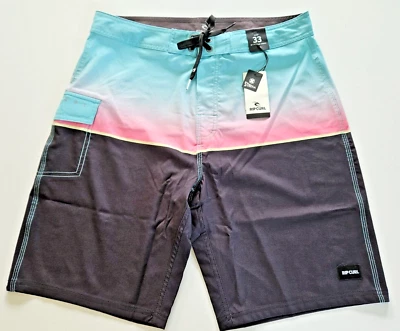 Men's Rip Curl 33 Patrol Board Shorts Blue Pink Black 21" Regular Length - Image 1 of 2