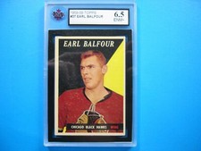 1958/59 TOPPS NHL HOCKEY CARD #37 EARL BALFOUR KSA 6.5 EX/NM+ SHARP!! 58/59