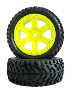 2.99 inc Rubber Flat Rally Tire 12mm Hex Wheel Rim 2P For 1/10 On-Road RC Racing - Picture 1 of 41
