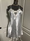 womens all white honey moon floral beaded nightgown robe set large 