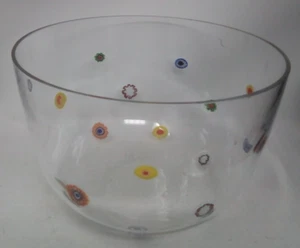 Leonardio Glas große Servierschale/Punsch Millefiori 8" x 6,5" tief - Bild 1 von 3