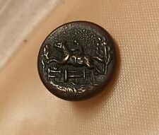 Vintage Metal Round Button Hunting Theme Horse Jumping Fence 1.5cm