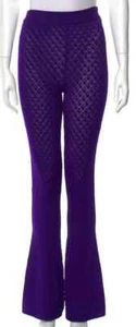 WOW! New Tags Paco Rabanne purple knit pointelle flare pant sz small $940 - Picture 1 of 1