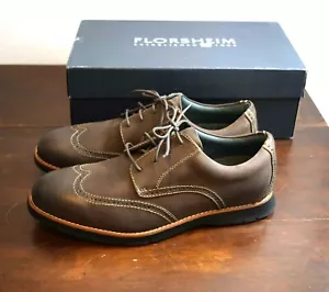 Zapatos Oxford Florsheim para hombre con punta de ala marrón loco cuero caballo 12 D - Imagen 1 de 11