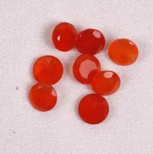 Natural Carnelian Faceted Round Cut 6x6 mm Calibrated Size Loose Gemstone E - Picture 1 of 4