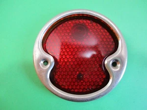 Vintage Early Ford Stimsonite Red Glass Tail Light Duolamp Lens Abt 4" Made USA - Picture 1 of 16