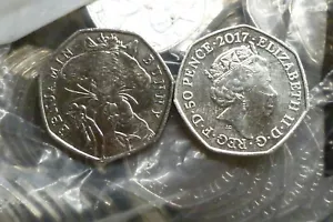 Benjamin Bunny 50p GROSSPACKUNG RESTPOSTEN von 100 Stempelglanz 2017 aus einem neuwertigen Beutel zur Investition - Bild 1 von 3