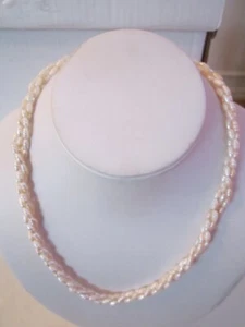 COLLANA TRIPLO FILO PERLE BIANCHE ACQUA DOLCE - LUNGA 18" - BBA-19 - Foto 1 di 4