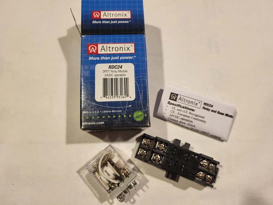 ALTRONIX RDC24 DPDT RELAY MODULE 24VDC OPERATION