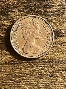 1980 UK United Kingdom Great Britain One 1 New Penny Actual Coin TK9266* - Picture 1 of 3