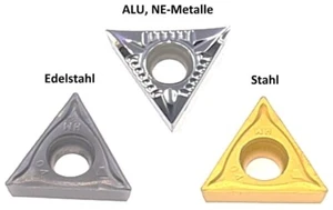 TCMT.../ TCGT... 1102.../ 16T3... Wendeplatten für Stahl, VA & NE-Metalle - Picture 1 of 15