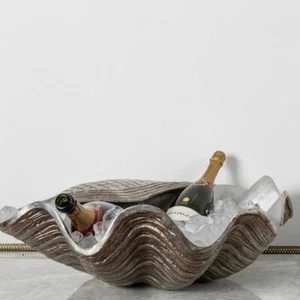 Chrom muschelförmiger Weinkühler Champagner Eiskübel GROSS schwere Länge 26" - Bild 1 von 3