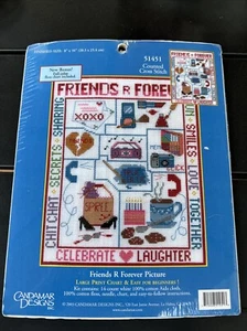 Candamar Easy Beginners Cross Stitch Friends Forever Pattern - Picture 1 of 4