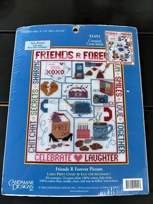 Candamar Easy Beginners Cross Stitch Friends Forever Pattern (4) - Image 1 of 4