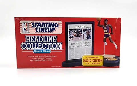1992 Starting Lineup Magic Johnson Headline Collection L.A. Lakers SLU Kenner Cover