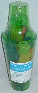 COCKTAIL SHAKER SET 36 Pcs Ice Cubes,Plastic Stirrers,Plastic Picks, Coasters - Picture 1 of 2