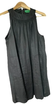 Wunderschönes Leinen Sommerkleid United Colors of Benetton Gr. S in schwarz  - Bild 1 von 4
