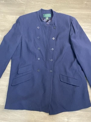 Lauren Ralph Lauren Women Double Breasted Jacket  USA MADE Wool Size 18W Dk Blue - Image 1 of 4