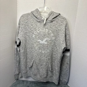Hollister California Hoodie Damen M grau Pullover Sweatshirt gestreift Ärmel - Bild 1 von 7