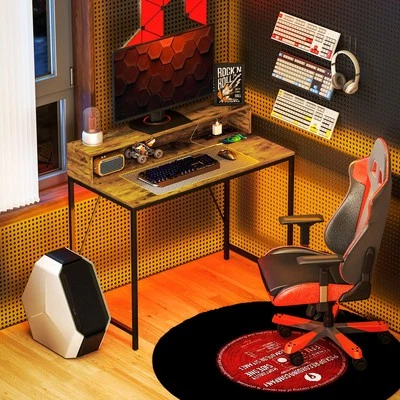 HOMCOM Computertisch, Schreibtisch mit Anschlüssen, Bürotisch mit Monitorfläche - Bild 1 von 4