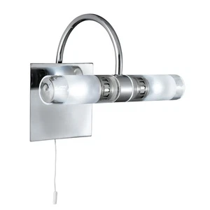 Searchlight 2555CC-LED Chrome Bathroom Wall Bracket Lights, Clear-Frosted Glass - Picture 1 of 3