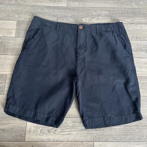 Howick Shorts Mens Size W38 Blue Cotton Linen Blend - Picture 1 of 12