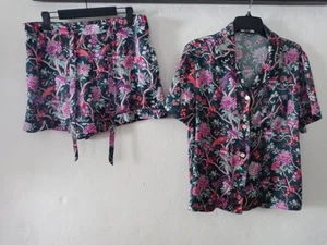 LIBERTY Elysian Paradise Seide Satin Pyjama Set - Shorts & Button Down Top Größe L - Bild 1 von 5