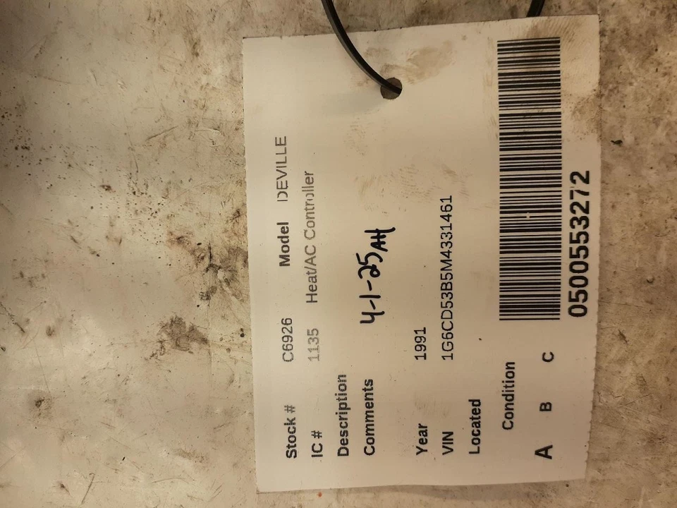 Temperature Control Fits 85-93 DEVILLE 2045891 - Image 1 of 4