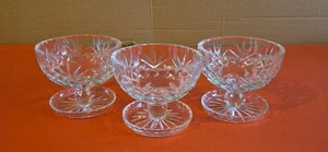 Crystal Ice Cream/Sundae Glasses Set of 3 Clear Vintage - Picture 1 of 13
