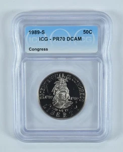 1989-S Congress Commemorative Half Dollar PR70 DCAM ICG *8544 - Picture 1 of 5