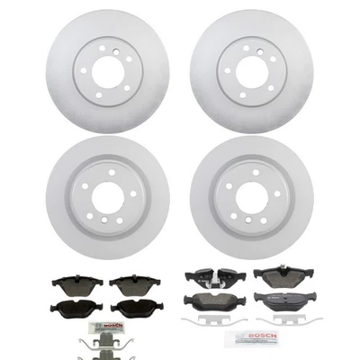 Kit de pastillas de freno y rotor semimetálicos Bosch QuietCast para BMW 328i 2011-2012 Foto 1 de 4