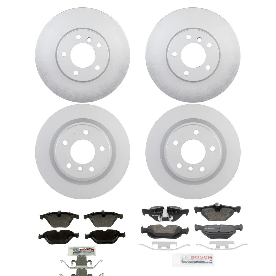 Kit de pastillas de freno y rotor semimetálicos Bosch QuietCast para BMW 328i 2011-2012 Foto 1 de 4