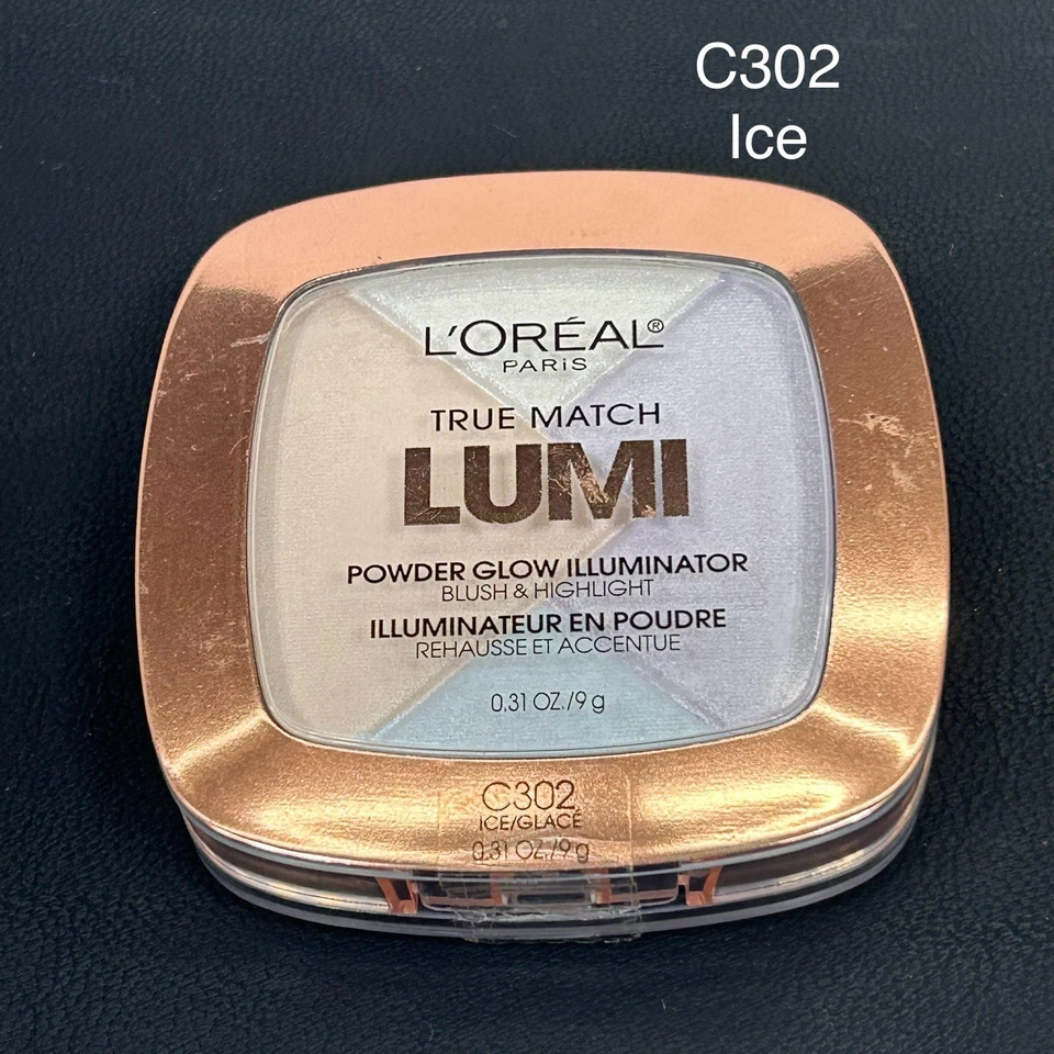L'oreal True Match Lumi Polvo Iluminador Brillo Rubor y Resaltador C302 ICE .31oz Foto 1 de 4