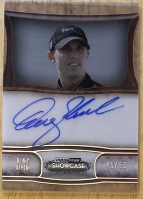 2011 Press Pass Showcase Elite Exhibit Denny Hamlin Autograph On Card Auto /50 - Image 1 of 2