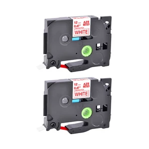 2PK Compatible with Brother PT-H300 TZe232 TZ232 Red on White Tape Label 12mm - Picture 1 of 10