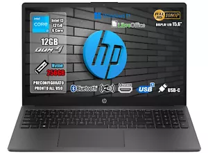 NotebooK Hp 250 G10 Intel i3 13th 1315U RAM 12GB SSD 256GB 15.6 FHD W11 Pro - Foto 1 di 5