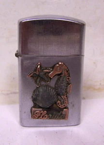 VINTAGE SMC JAPAN FLIP TOP LIGHTER FLORIDA SOUVENIR - Picture 1 of 4