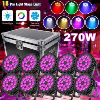 10X 270W 18 LED PAR RGBW DMX Scheinwerfer Slim Flat Compact Floorspot Strahler - Bild 1 von 4