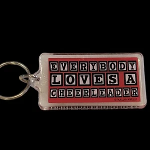 Everybody Lives A Cheerleader Keychain 1990s Red Vintage - Picture 1 of 4